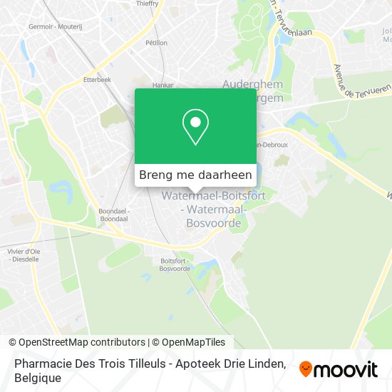Pharmacie Des Trois Tilleuls - Apoteek Drie Linden kaart