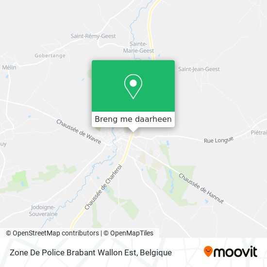 Zone De Police Brabant Wallon Est kaart