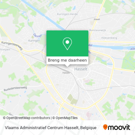 Vlaams Administratief Centrum Hasselt kaart