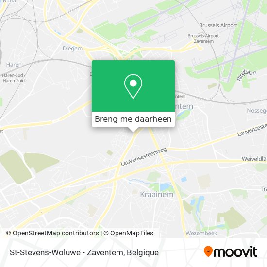 St-Stevens-Woluwe - Zaventem kaart