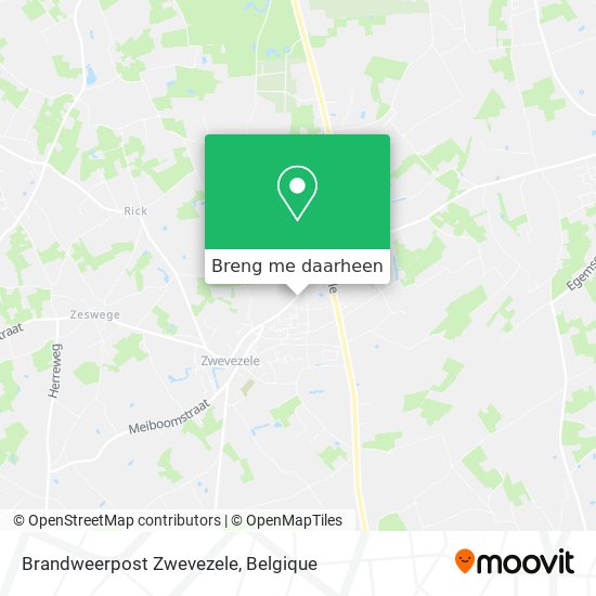 Brandweerpost Zwevezele kaart