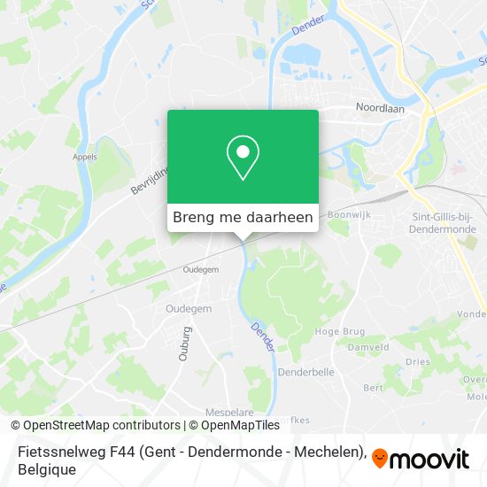 Fietssnelweg F44 (Gent - Dendermonde - Mechelen) kaart
