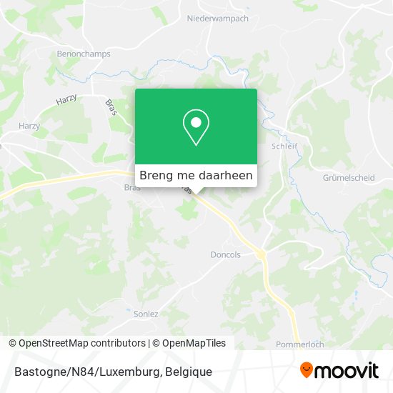 Bastogne/N84/Luxemburg kaart
