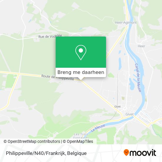 Philippeville/N40/Frankrijk kaart