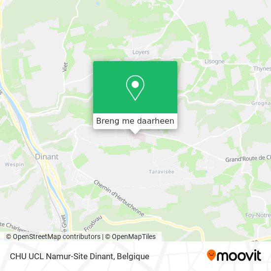 CHU UCL Namur-Site Dinant kaart