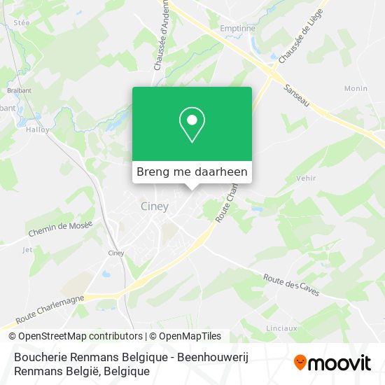 Boucherie Renmans Belgique - Beenhouwerij Renmans België kaart