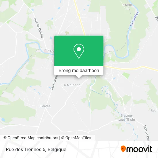 Rue des Tiennes 6 kaart