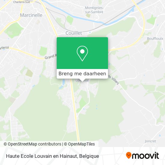 Haute Ecole Louvain en Hainaut kaart