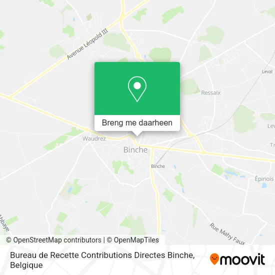 Bureau de Recette Contributions Directes Binche kaart