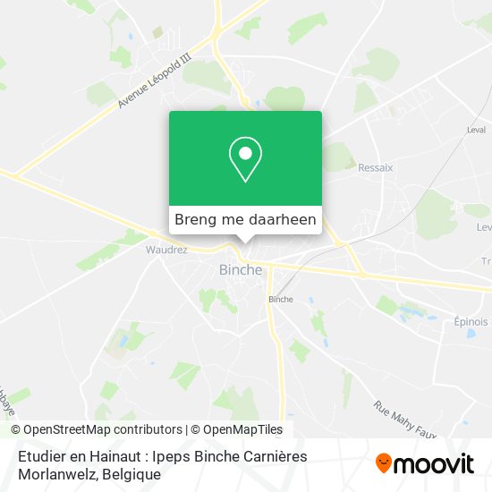 Etudier en Hainaut : Ipeps Binche Carnières Morlanwelz kaart