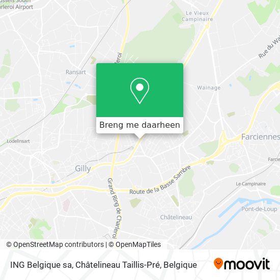 ING Belgique sa, Châtelineau Taillis-Pré kaart