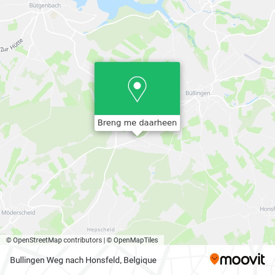 Bullingen Weg nach Honsfeld kaart