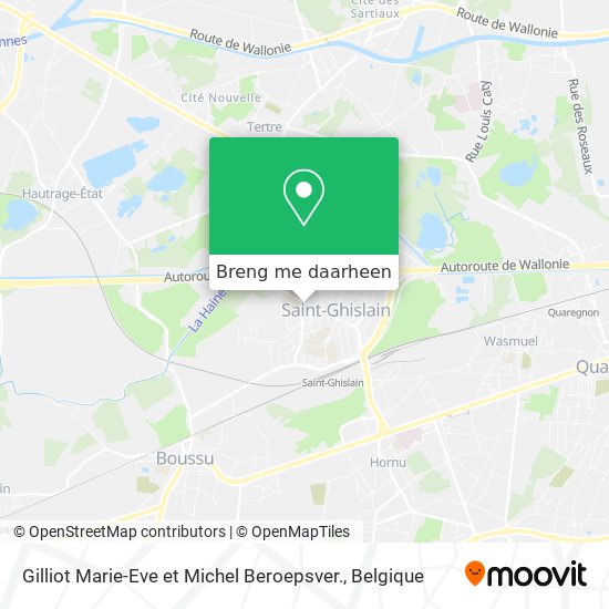 Gilliot Marie-Eve et Michel Beroepsver. kaart