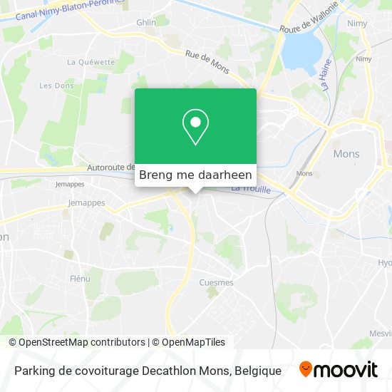 Parking de covoiturage Decathlon Mons kaart