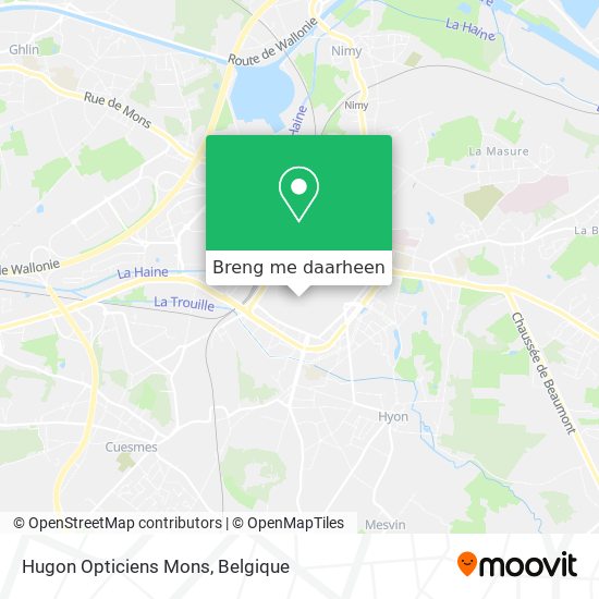 Hugon Opticiens Mons kaart