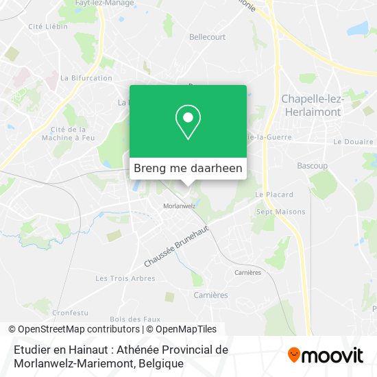 Etudier en Hainaut : Athénée Provincial de Morlanwelz-Mariemont kaart