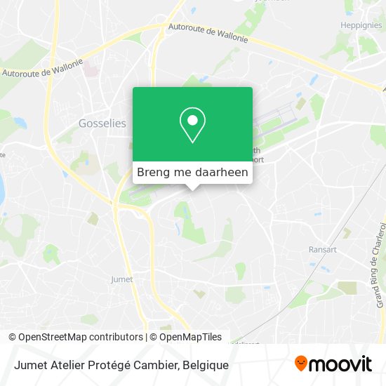 Jumet Atelier Protégé Cambier kaart
