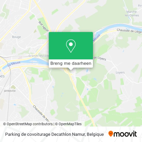 Parking de covoiturage Decathlon Namur kaart
