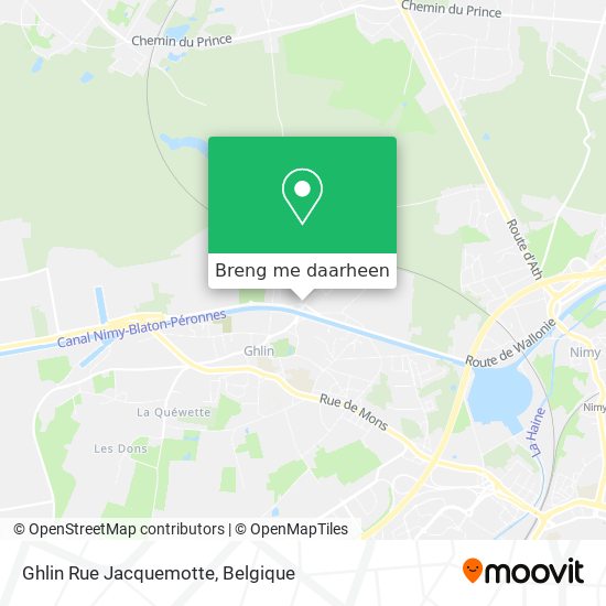 Ghlin Rue Jacquemotte kaart