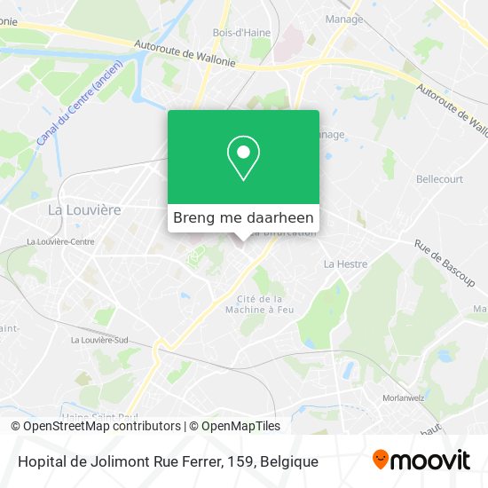 Hopital de Jolimont Rue Ferrer, 159 kaart