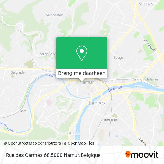 Rue des Carmes 68,5000 Namur kaart