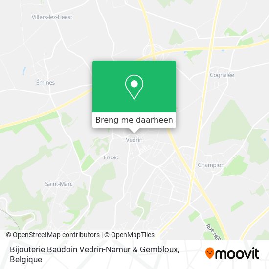 Bijouterie Baudoin Vedrin-Namur & Gembloux kaart