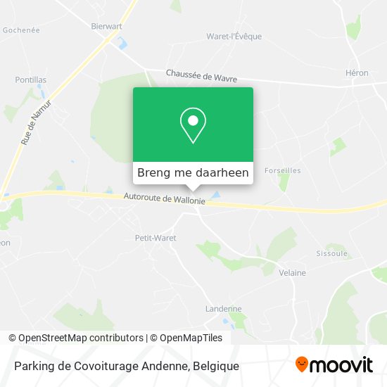 Parking de Covoiturage Andenne kaart