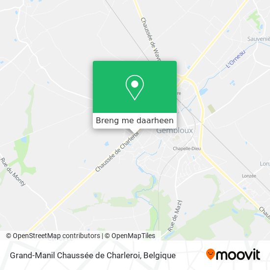 Grand-Manil Chaussée de Charleroi kaart