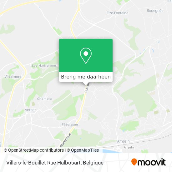 Villers-le-Bouillet Rue Halbosart kaart