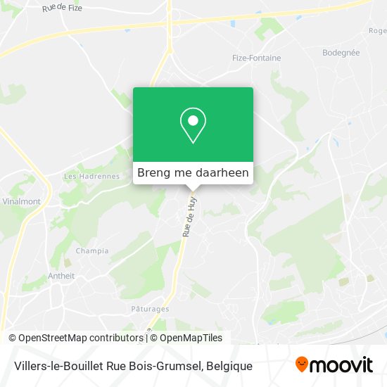 Villers-le-Bouillet Rue Bois-Grumsel kaart
