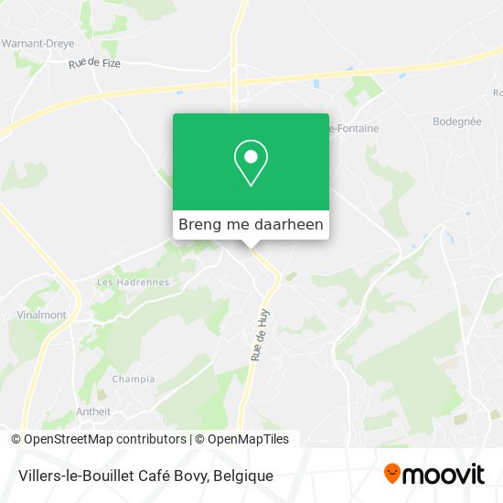 Villers-le-Bouillet Café Bovy kaart