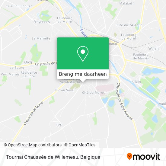 Tournai Chaussée de Willemeau kaart