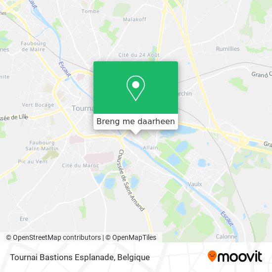 Tournai Bastions Esplanade kaart