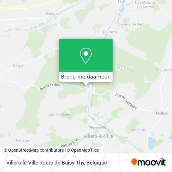 Villers-la-Ville Route de Baisy-Thy kaart