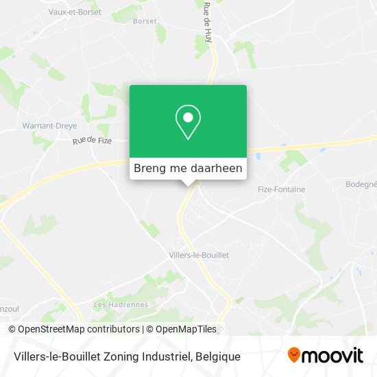 Villers-le-Bouillet Zoning Industriel kaart