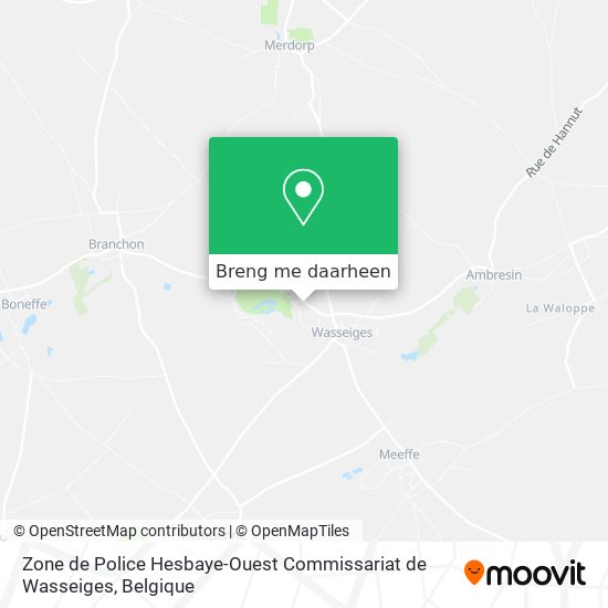 Zone de Police Hesbaye-Ouest Commissariat de Wasseiges kaart