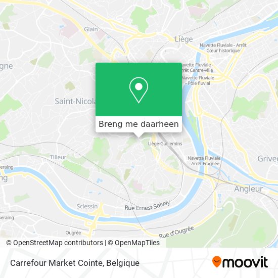 Carrefour Market Cointe kaart