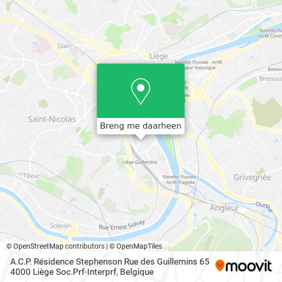 A.C.P. Résidence Stephenson Rue des Guillemins 65 4000 Liège Soc.Prf-Interprf kaart