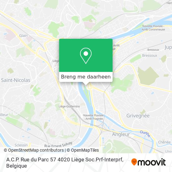 A.C.P. Rue du Parc 57 4020 Liège Soc.Prf-Interprf kaart