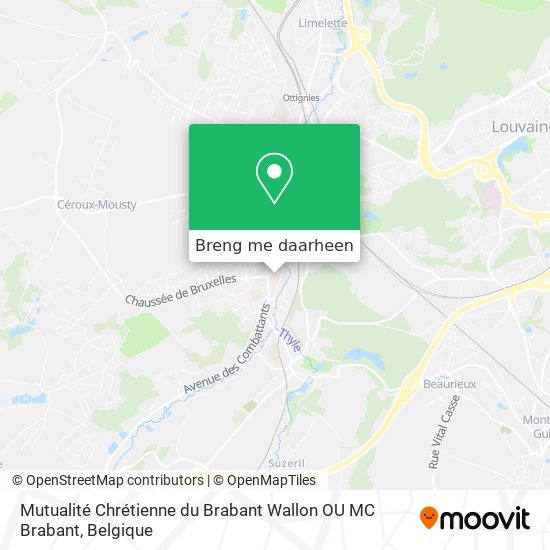 Mutualité Chrétienne du Brabant Wallon OU MC Brabant kaart