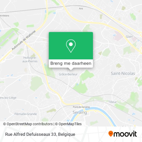 Rue Alfred Defuisseaux 33 kaart