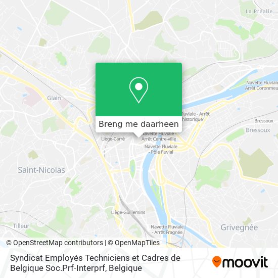 Syndicat Employés Techniciens et Cadres de Belgique Soc.Prf-Interprf kaart