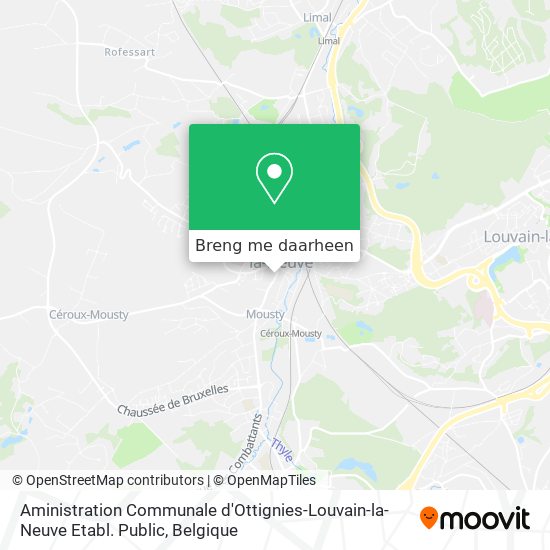 Aministration Communale d'Ottignies-Louvain-la-Neuve Etabl. Public kaart