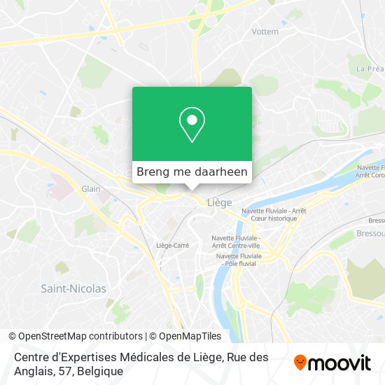 Centre d'Expertises Médicales de Liège, Rue des Anglais, 57 kaart