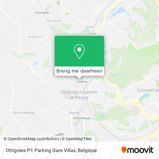 Ottignies-P1 Parking Gare Villas kaart