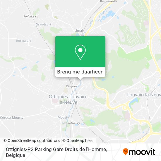 Ottignies-P2 Parking Gare Droits de l'Homme kaart