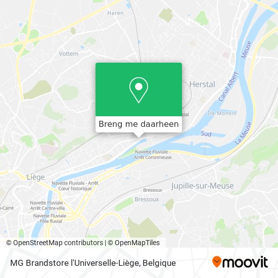 MG Brandstore l'Universelle-Liège kaart