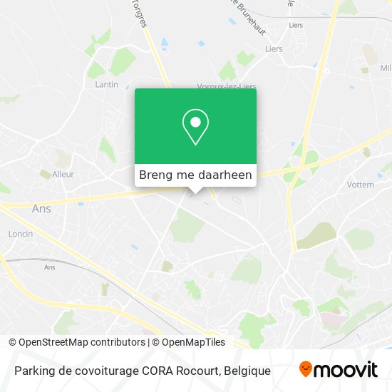 Parking de covoiturage CORA Rocourt kaart