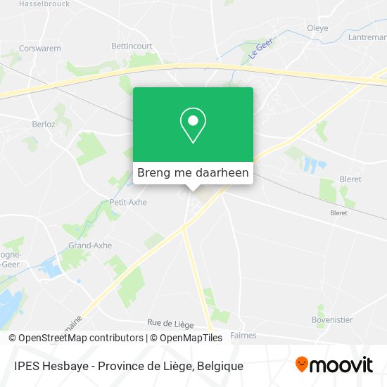 IPES Hesbaye - Province de Liège kaart