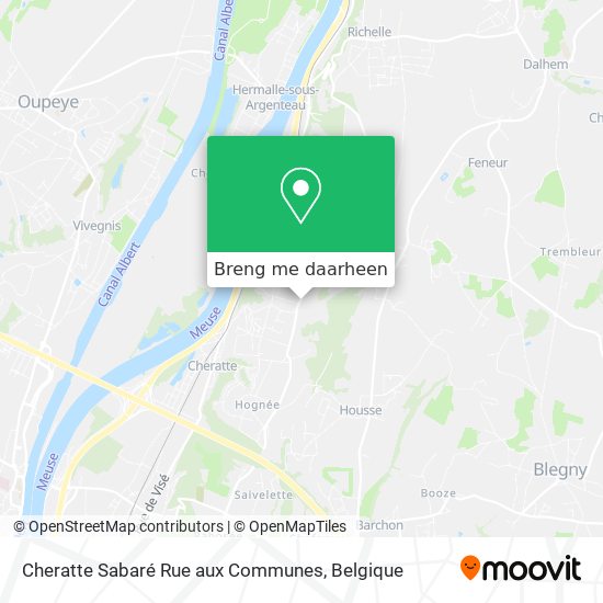 Cheratte Sabaré Rue aux Communes kaart
